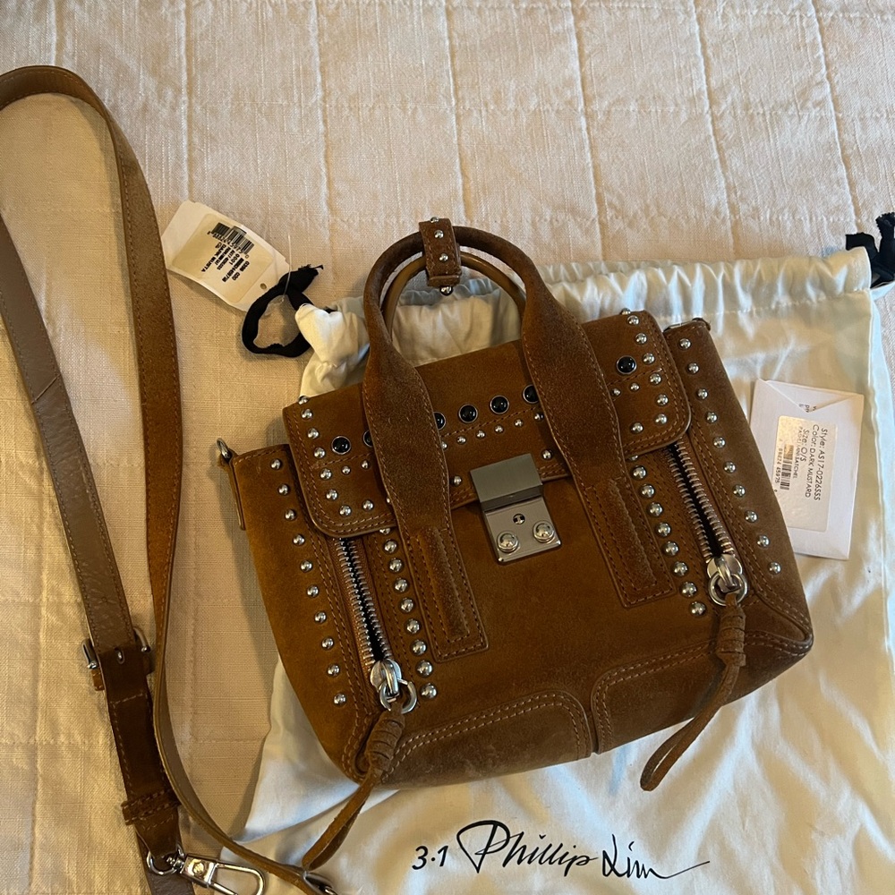 Phillip Lim $1250 studded suede mini pashli crossbody bag